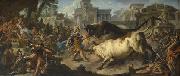 Jean Francois de troy Jason taming the bulls of Aeetes France oil painting artist